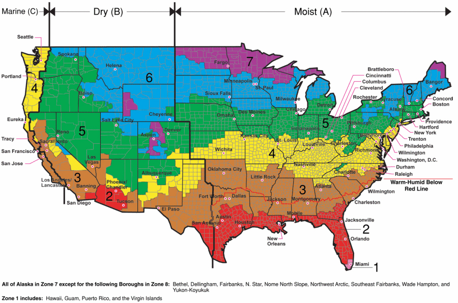 Map Of United States Climate Zonesmap United States ... Us Climate Zones For Buildings on united states zone map ...
