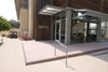 View of the entrance to the Global Ecology Center, Stanford, California