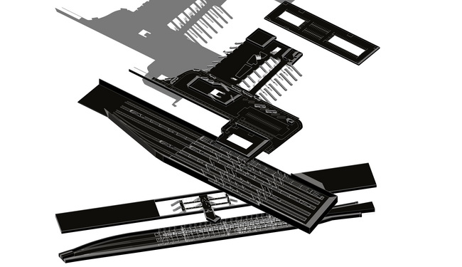 Circulation study for a mixed use, eco-centric multi-modal transit center, Los Angeles, CA. [Alex Kith]